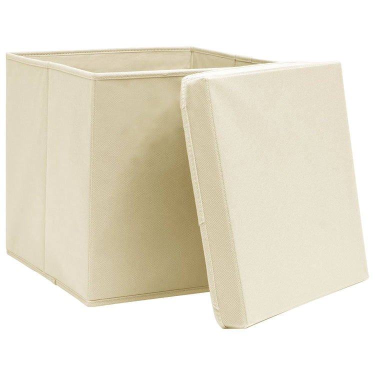 Boîtes de rangement Vidaxl avec couvercle 10 pcs 28x28x28 cm -colored