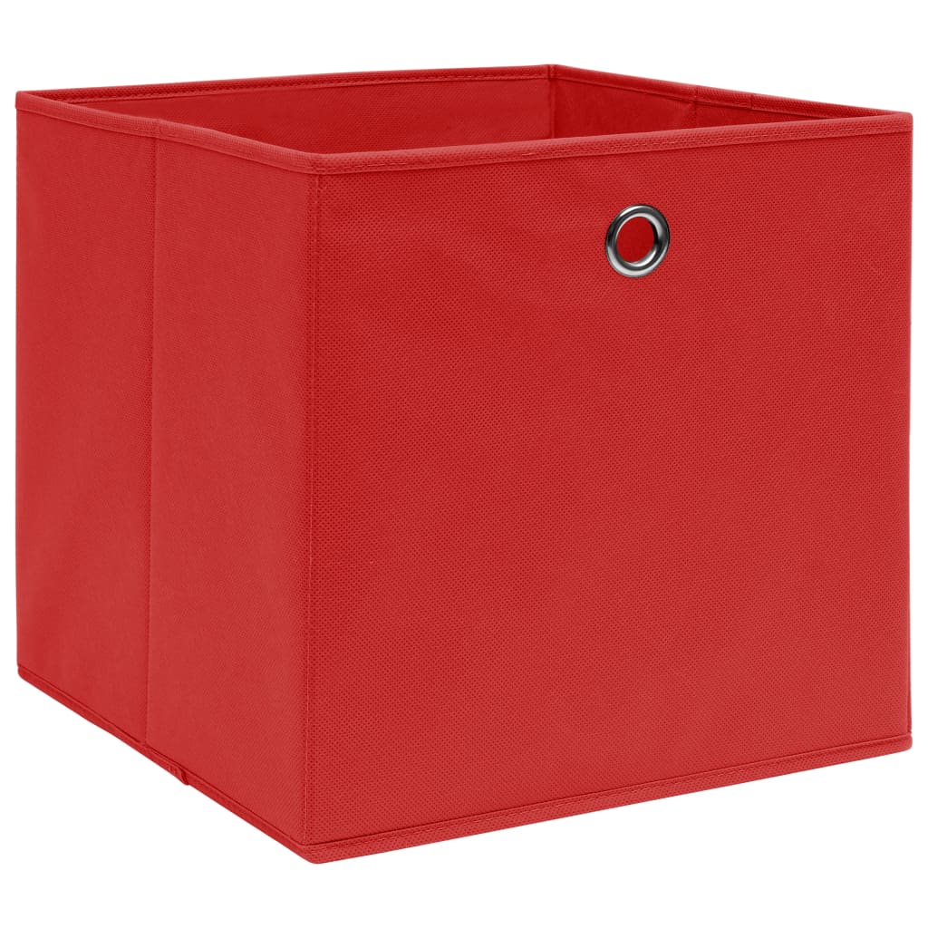Boîtes de stockage Vidaxl 10 PCS 28X28X28 CM ROUGE DE TISSE NON TELOV
