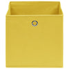 Boîtes de rangement Vidaxl 4 PCS 28x28x28 cm Tissu non tissé jaune