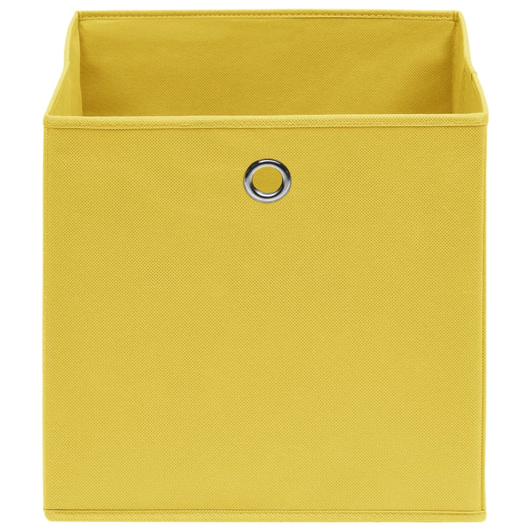 Boîtes de rangement Vidaxl 4 PCS 28x28x28 cm Tissu non tissé jaune