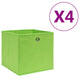 Boîtes de rangement Vidaxl 4 PCS 28X28X28 CM VERT NON VOVÉ
