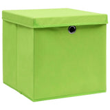 Boîtes de stockage Vidaxl avec couvercle 4 PCS 28x28x28 cm vert - afbeelding 2