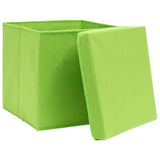 Boîtes de stockage Vidaxl avec couvercle 4 PCS 28x28x28 cm vert - afbeelding 3