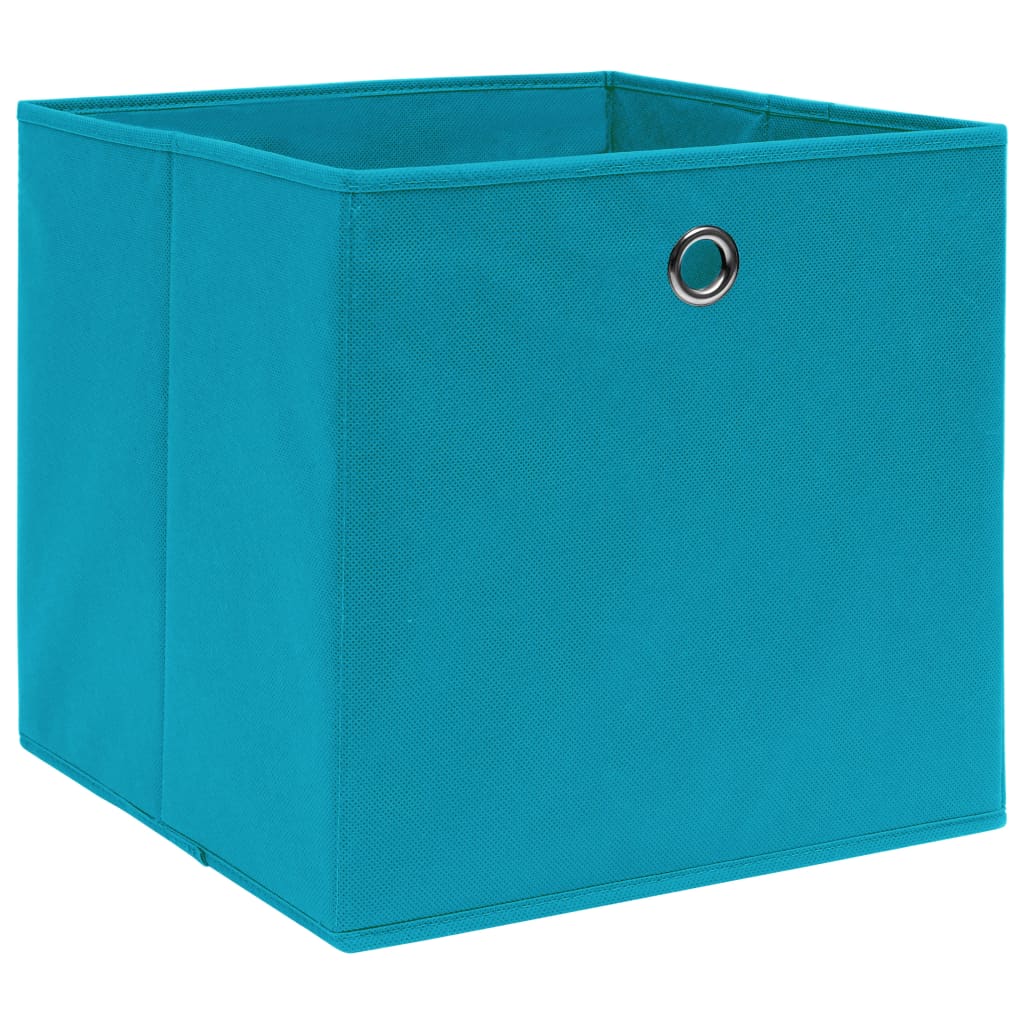 Boîtes de rangement vidaxl 10 pcs 28x28x28 cm en tissu non tissé bleu bébé