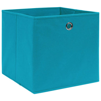 Boîtes de rangement vidaxl 10 pcs 28x28x28 cm en tissu non tissé bleu bébé