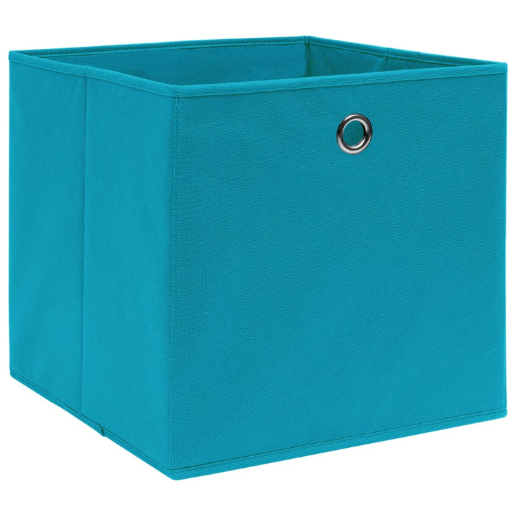 Boîtes de rangement vidaxl 10 pcs 28x28x28 cm en tissu non tissé bleu bébé