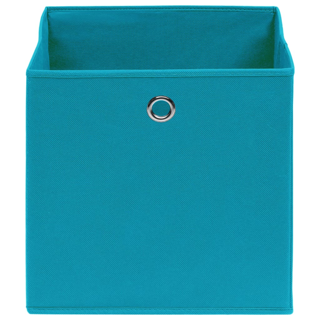 Boîtes de rangement vidaxl 10 pcs 28x28x28 cm en tissu non tissé bleu bébé
