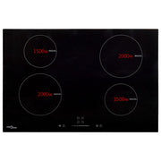 Vidaxl Induction Hob 4 zones Contrôle tactile 7000 W 77 cm Verre - afbeelding 3
