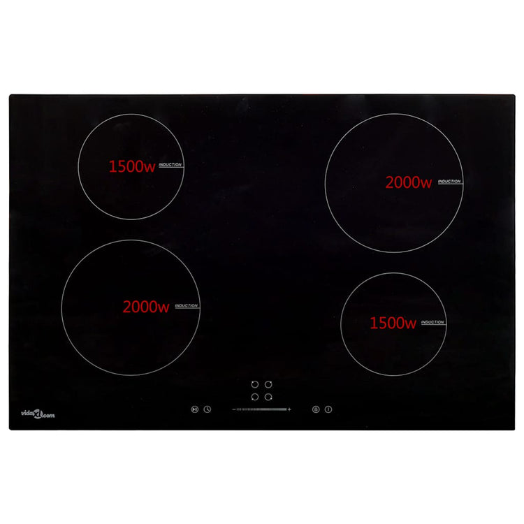 Vidaxl Induction Hob 4 zones Contrôle tactile 7000 W 77 cm Verre