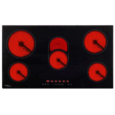 Vidaxl Ceramic Hob 5 Zones de cuisson Contrôle tactile 8500 W 77 cm