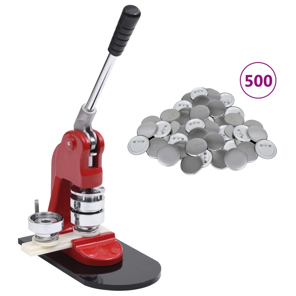 Machine de bouton Vidaxl avec 500 pièces de bouton PC 25 mm