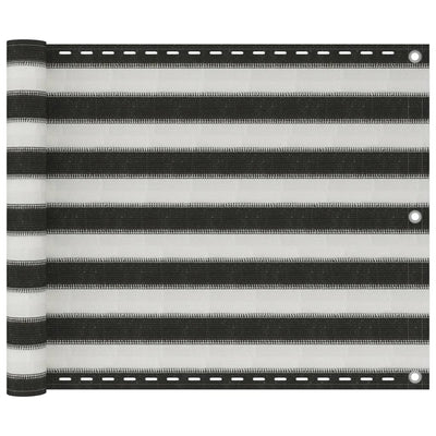 Écran de balcon Vidaxl 75x300 cm anthracite HDPE -colore et blanc