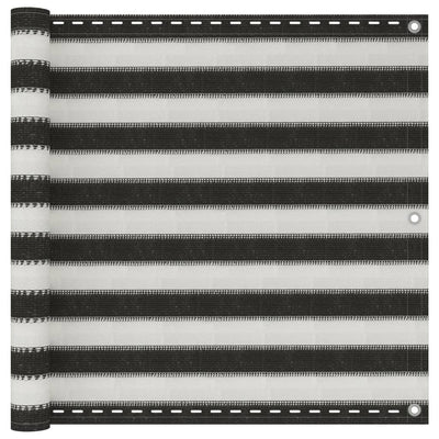Écran de balcon Vidaxl 90x500 cm anthracite HDPE et blanc