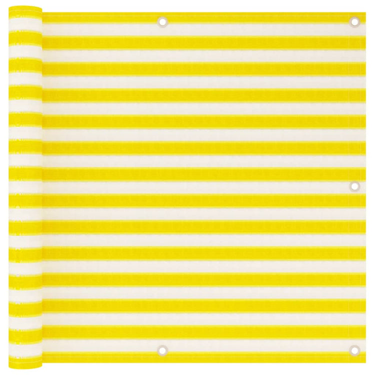 Écran de balcon Vidaxl 90x500 cm HDPE jaune et blanc