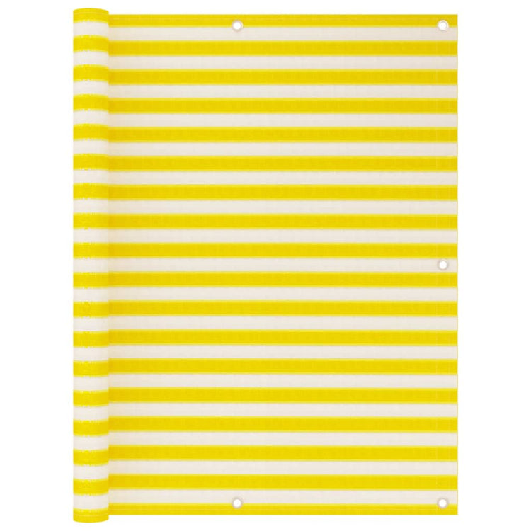 Écran de balcon Vidaxl 120x500 cm HDPE jaune et blanc