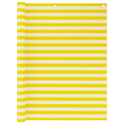 Écran de balcon Vidaxl 120x600 cm HDPE jaune et blanc