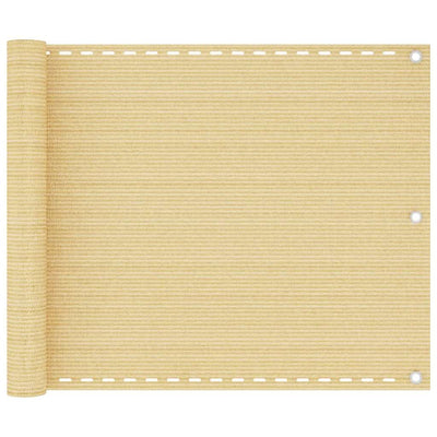 Écran de balcon Vidaxl 75x500 cm beige HDPE