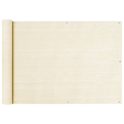 Écran de balcon Vidaxl 75x500 cm Crème HDPE -Colored