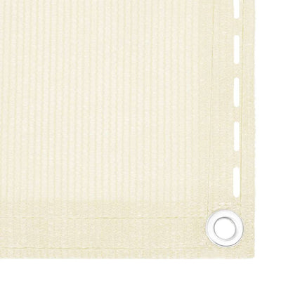 Écran de balcon Vidaxl 75x500 cm Crème HDPE -Colored