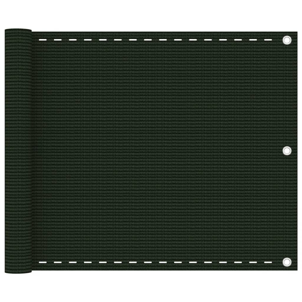 Écran de balcon Vidaxl 75x300 cm HDPE Donkergroen