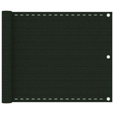 Écran de balcon Vidaxl 75x300 cm HDPE Donkergroen