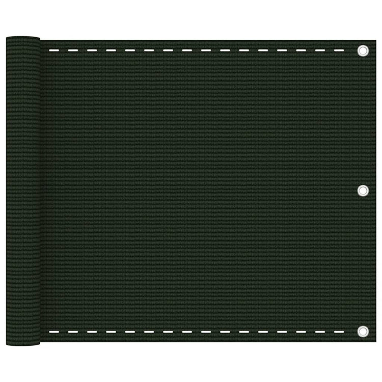 Écran de balcon Vidaxl 75x300 cm HDPE Donkergroen