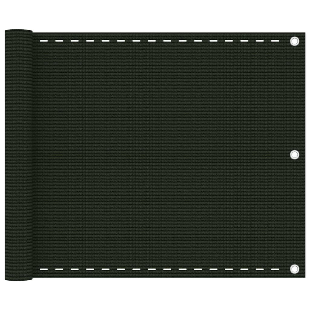 Écran de balcon Vidaxl 75x400 cm HDPE Donkergroen