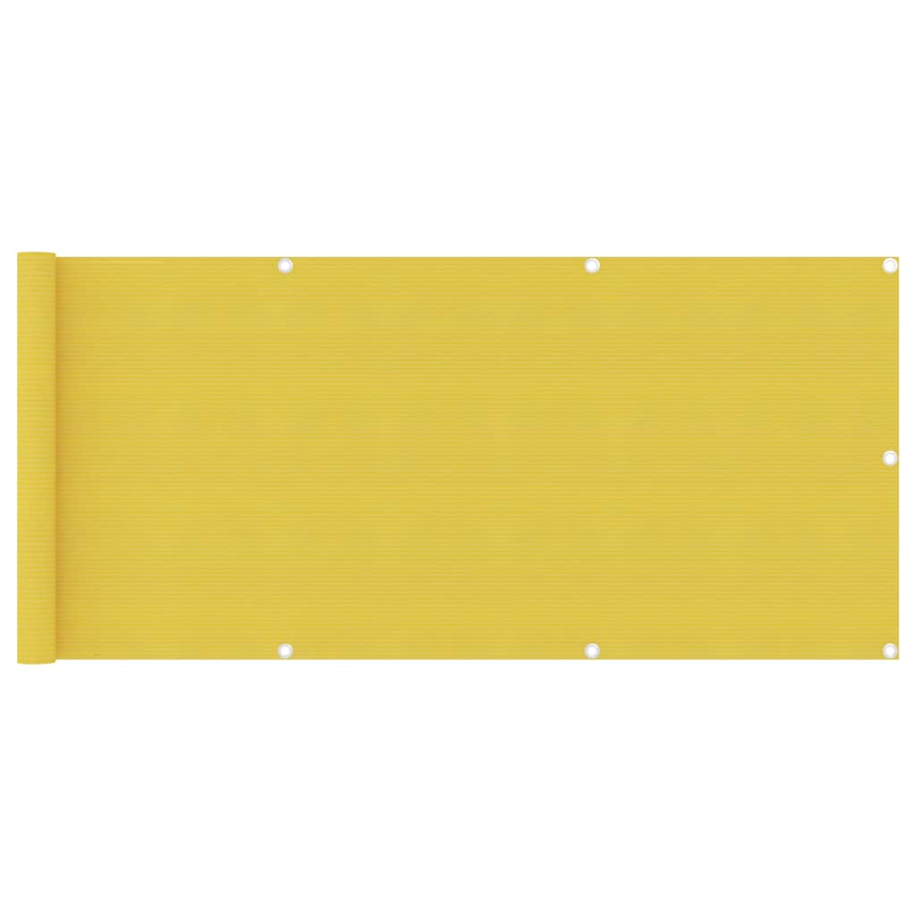 Écran de balcon Vidaxl 75x300 cm jaune HDPE
