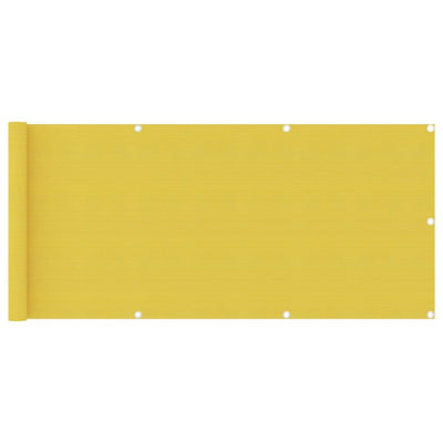 Écran de balcon Vidaxl 75x400 cm jaune HDPE