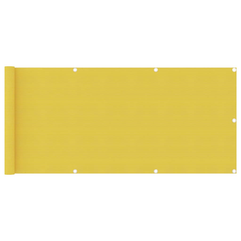 Écran de balcon Vidaxl 75x500 cm jaune HDPE