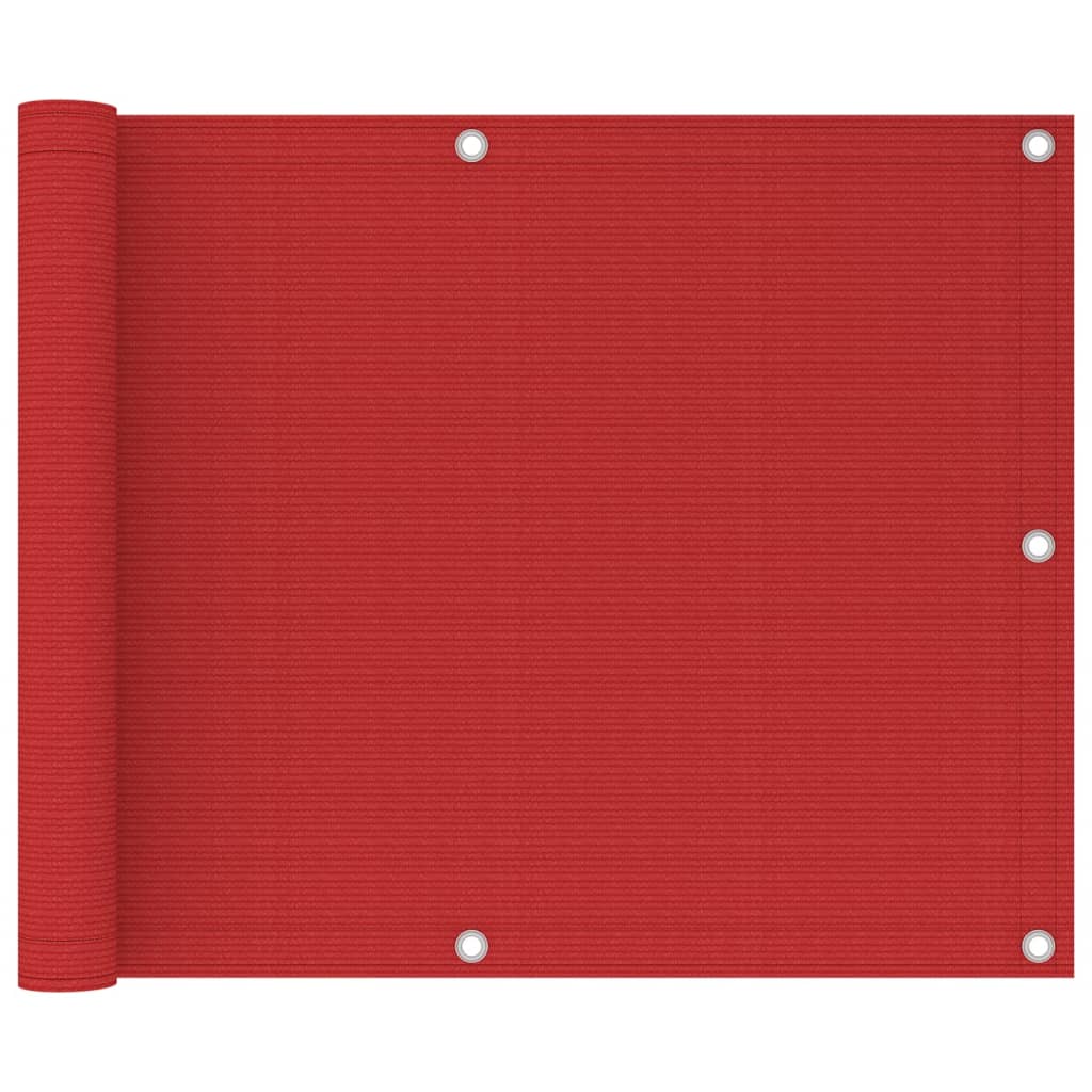 Écran de balcon Vidaxl 75x300 cm rouge HDPE