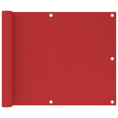Écran de balcon Vidaxl 75x600 cm rouge HDPE