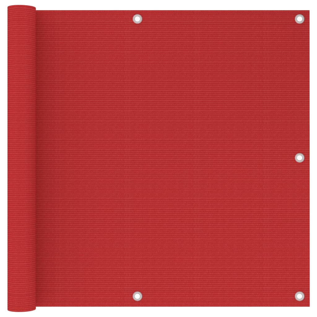 Écran de balcon Vidaxl 90x500 cm rouge HDPE