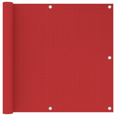 Écran de balcon Vidaxl 90x500 cm rouge HDPE