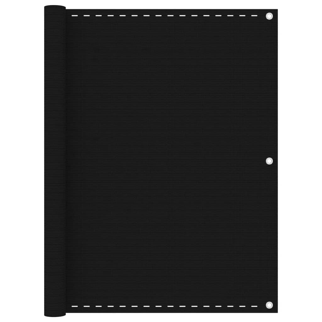 Écran de balcon Vidaxl 120x300 cm Black HDPE