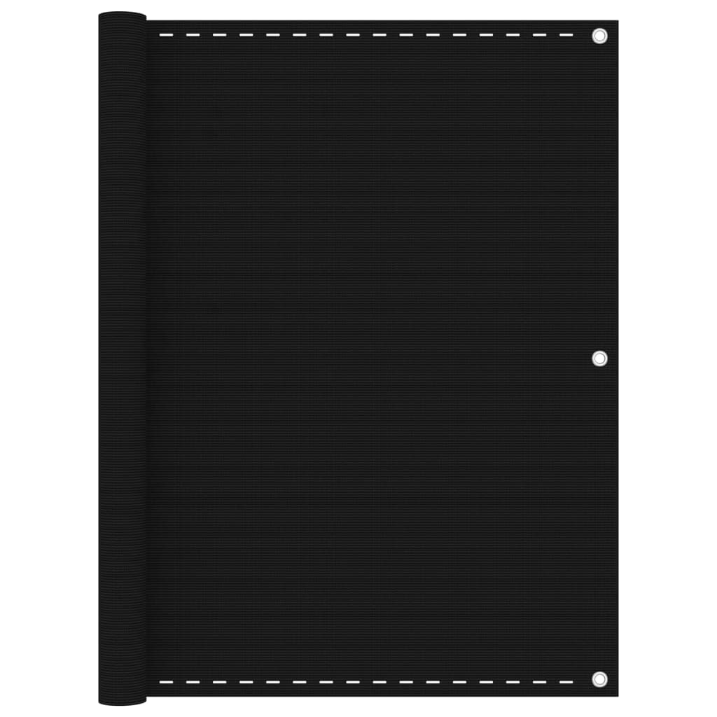 Écran de balcon Vidaxl 120x400 cm Black HDPE