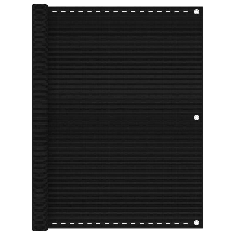 Écran de balcon Vidaxl 120x400 cm Black HDPE
