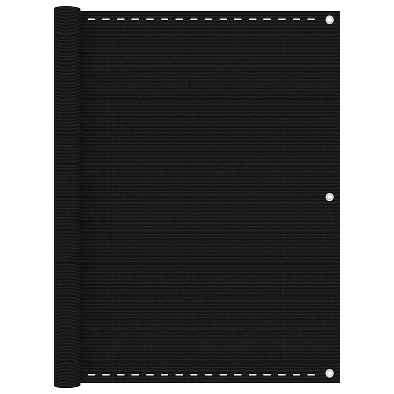 Écran de balcon Vidaxl 120x500 cm Black HDPE
