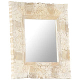 Miroir vidaxl 50x50 cm en bois de mangue solide blanc - afbeelding 3