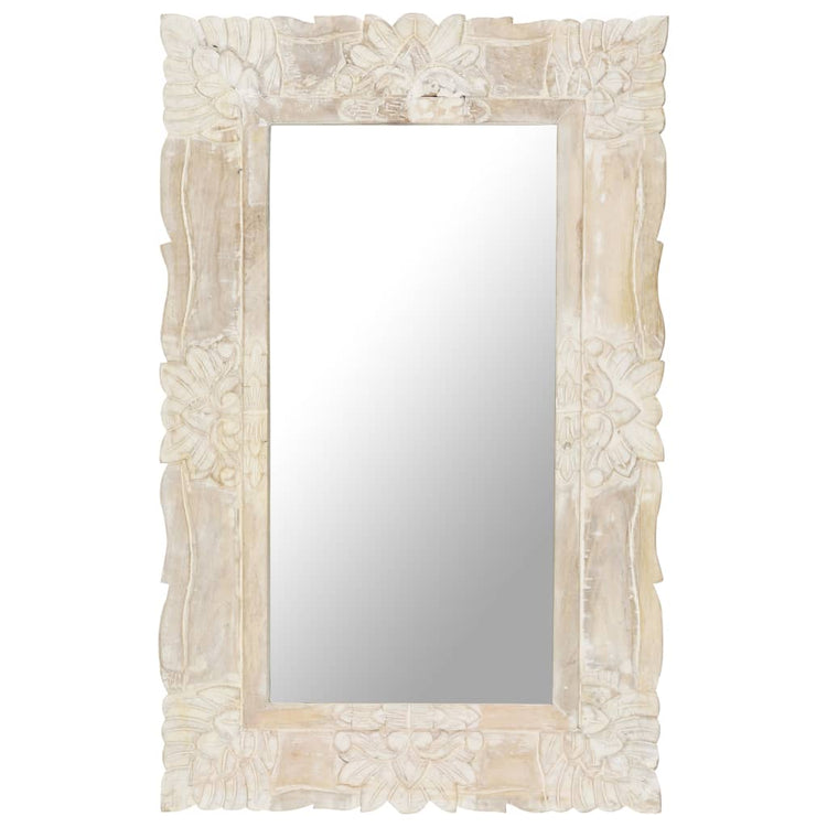 Miroir Vidaxl 80x50 cm Blanc de mangue solide