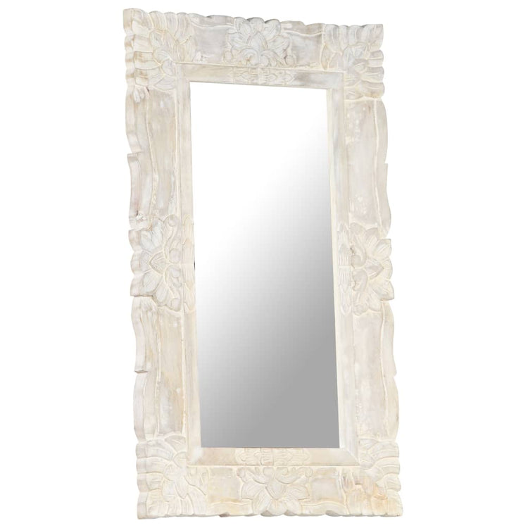 Miroir Vidaxl 80x50 cm Blanc de mangue solide