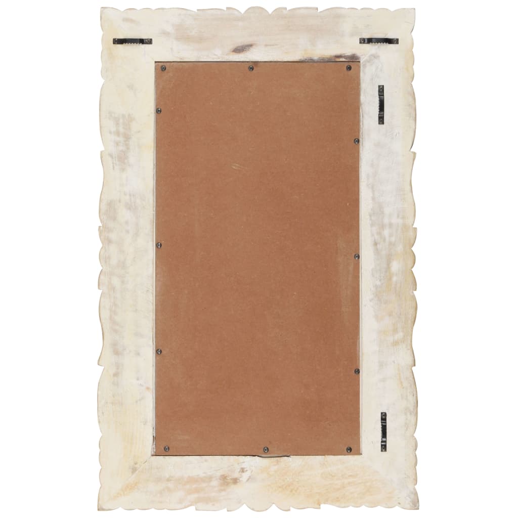 Miroir Vidaxl 80x50 cm Blanc de mangue solide