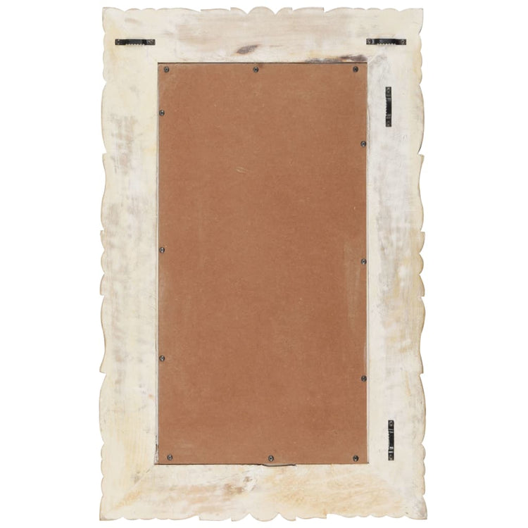 Miroir Vidaxl 80x50 cm Blanc de mangue solide