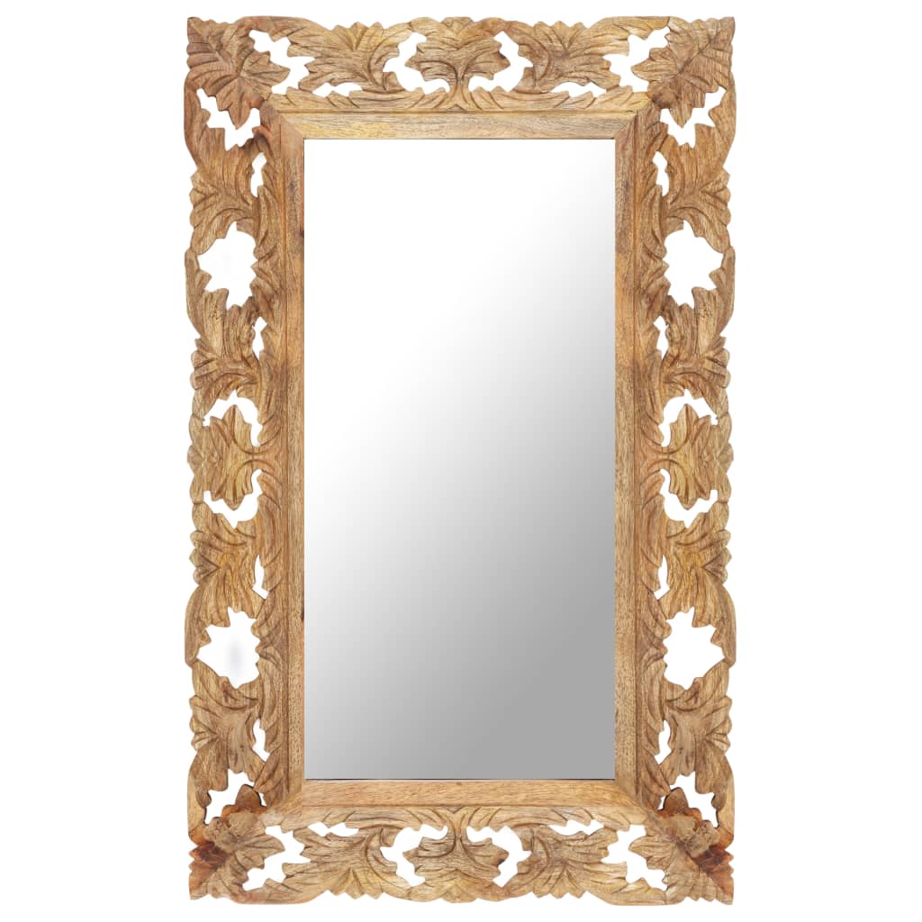 Vidaxl Mirror Hand -Cut 80x50 cm Mango Solid Brown