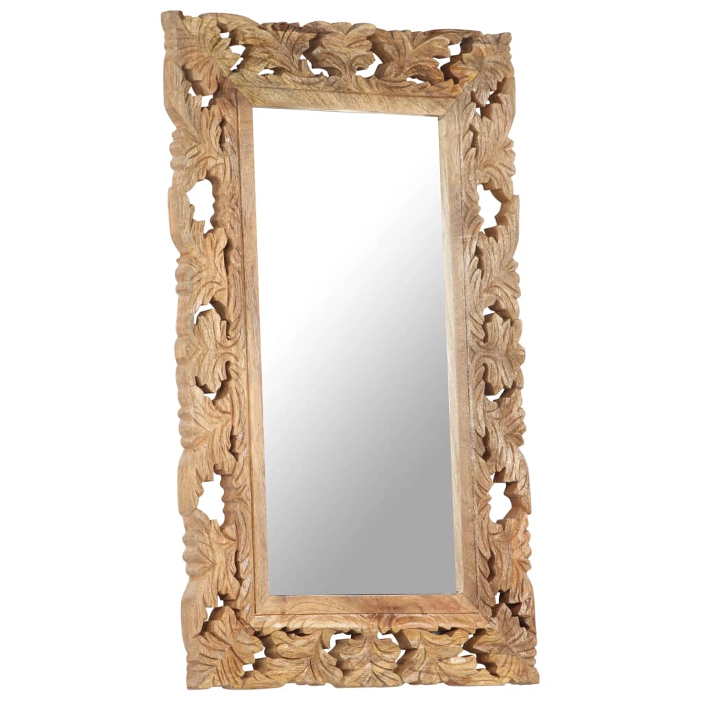 Vidaxl Mirror Hand -Cut 80x50 cm Mango Solid Brown