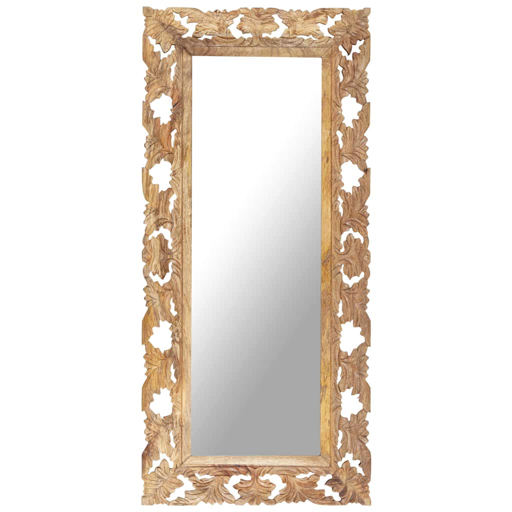 Vidaxl Mirror Hand -Cut 110x50 cm Mango Solid Brown