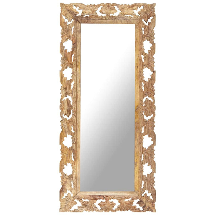 Vidaxl Mirror Hand -Cut 110x50 cm Mango Solid Brown