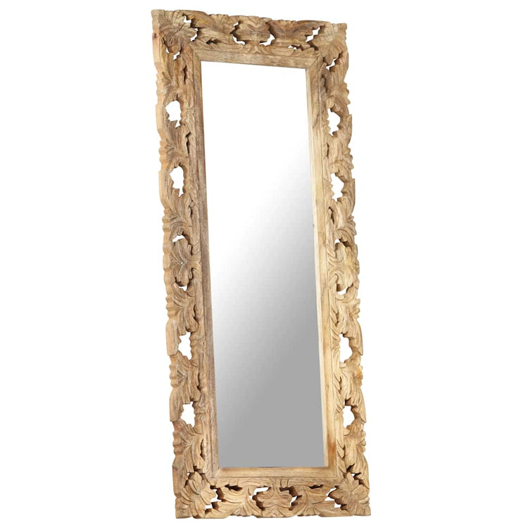 Vidaxl Mirror Hand -Cut 110x50 cm Mango Solid Brown