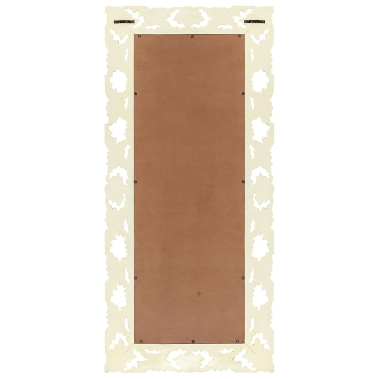 Vidaxl Mirror Hand -Cut 110x50 cm Mango Solid Wood White