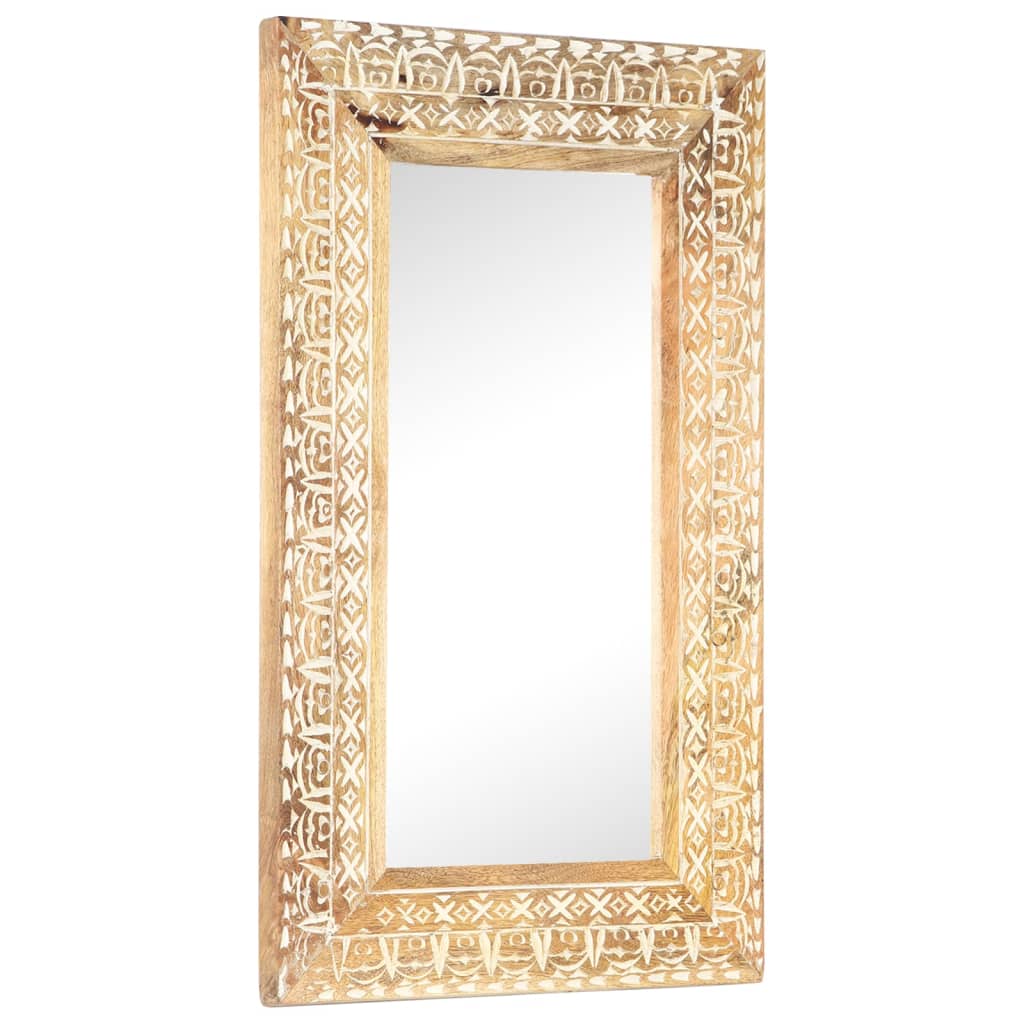 Vidaxl Mirror Hand -Cut 80x50x2.6 cm Wood de mangue solide